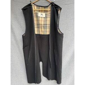 Burberry Wool Trench Coat Liner Zip In XL Luxury Winter Black Plaid